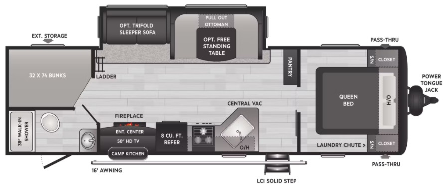 2022 KEYSTONE HIDEOUT 28BHSWE, , floor-plans-day image number 0